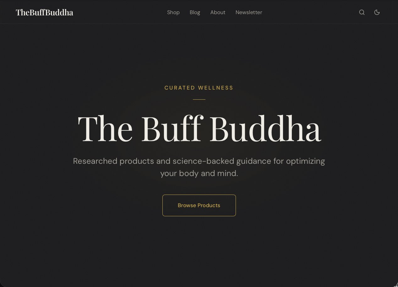 The Buff Buddha - wellness e-commerce website built by DesignDock